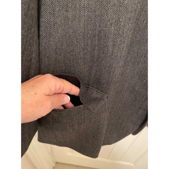 Mens Herringbone Blazer Jacket 52T 100% Wool Gray - Picture 8 of 16